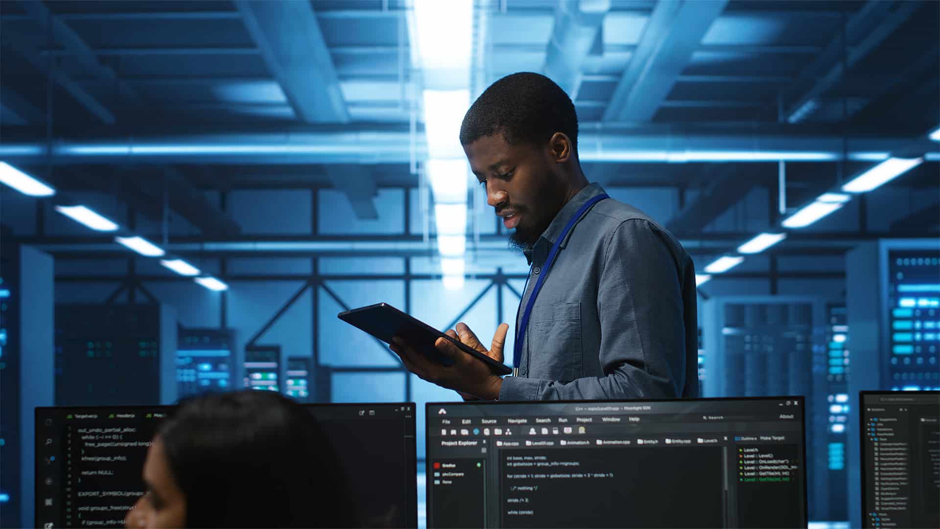 ISTQB Stock 0001 technician inspecting mainframes ensuring malfunc 2024 06 12 02 24 02 utc